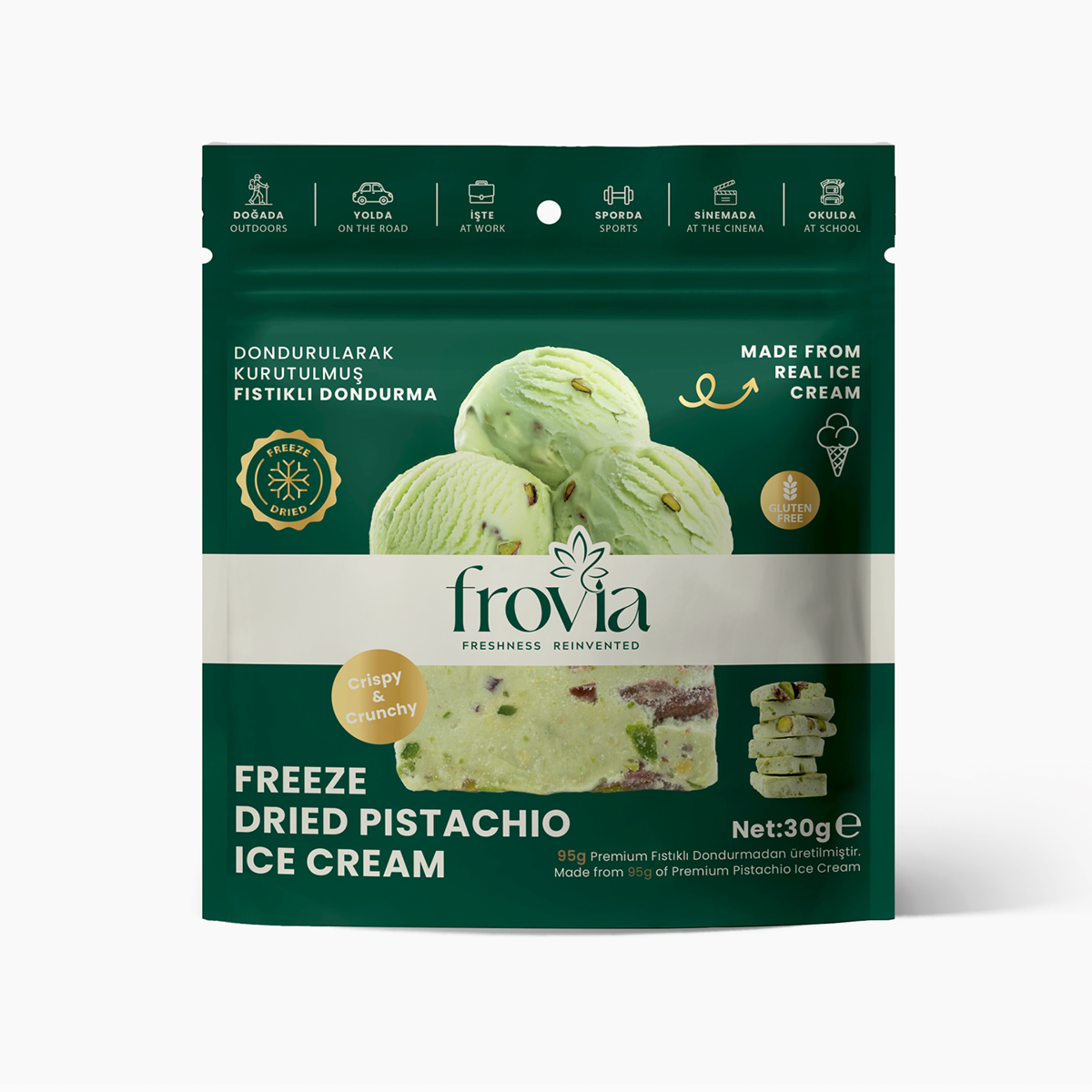 Freeze-Dried(Dondurularak Kurutulmuş) Fıstıklı Dondurma 30 g